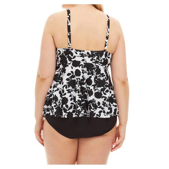 NEW ALWAYS FOR ME beach flower plus size tankini top with matching tankini botto - Picture 2 of 3
